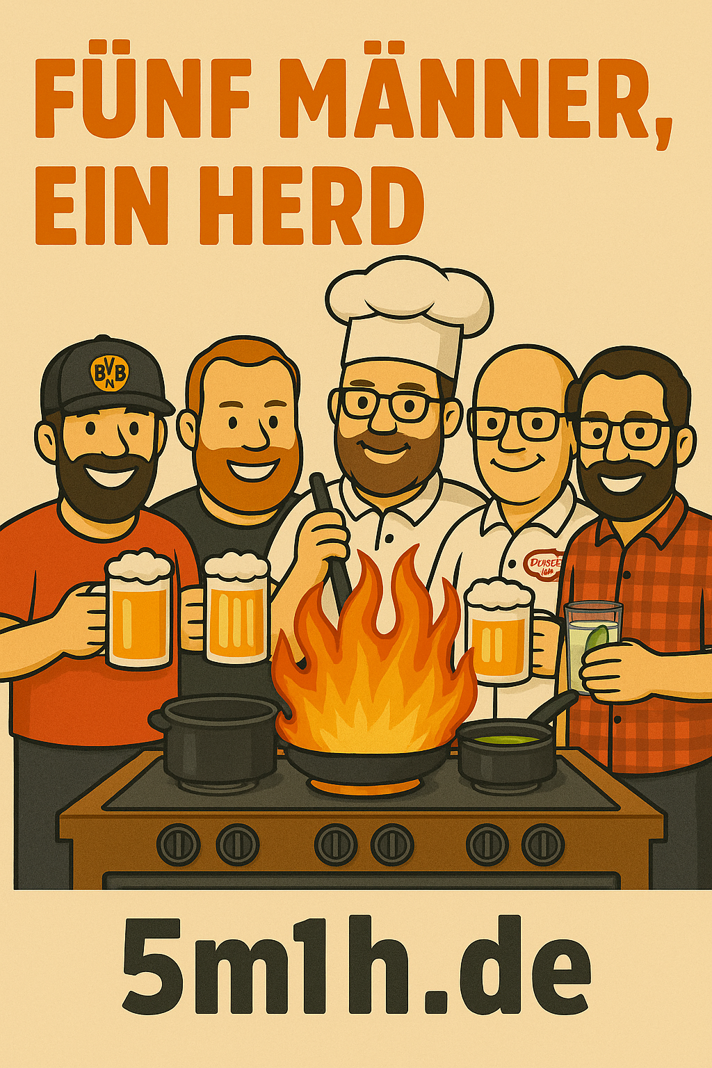 Fünf Männer, ein Herd